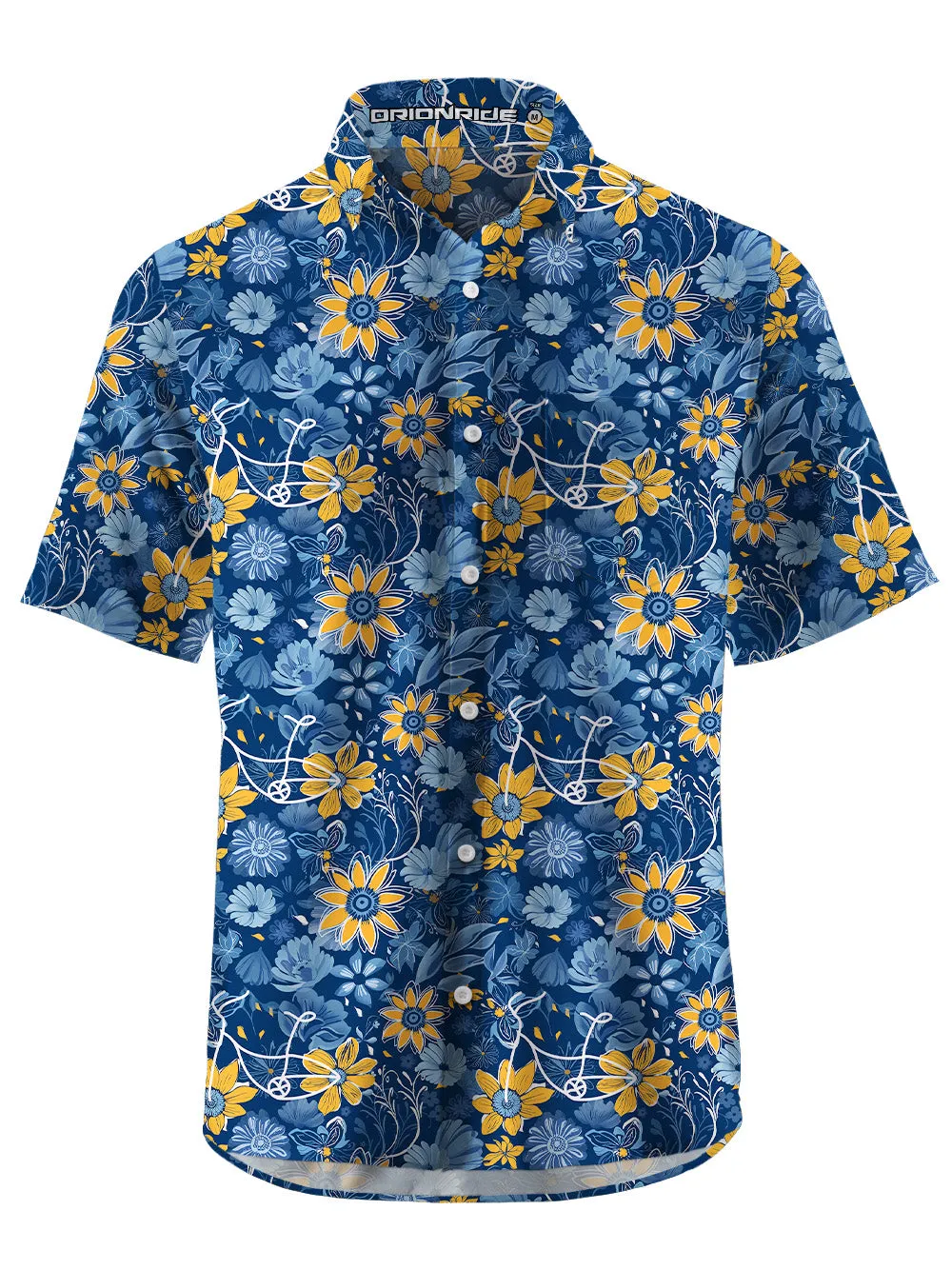 Orionride Flower Paradise Zipper Pockets Ultra Lightweight Short Sleeves Gravel Shirt sold by Orionride