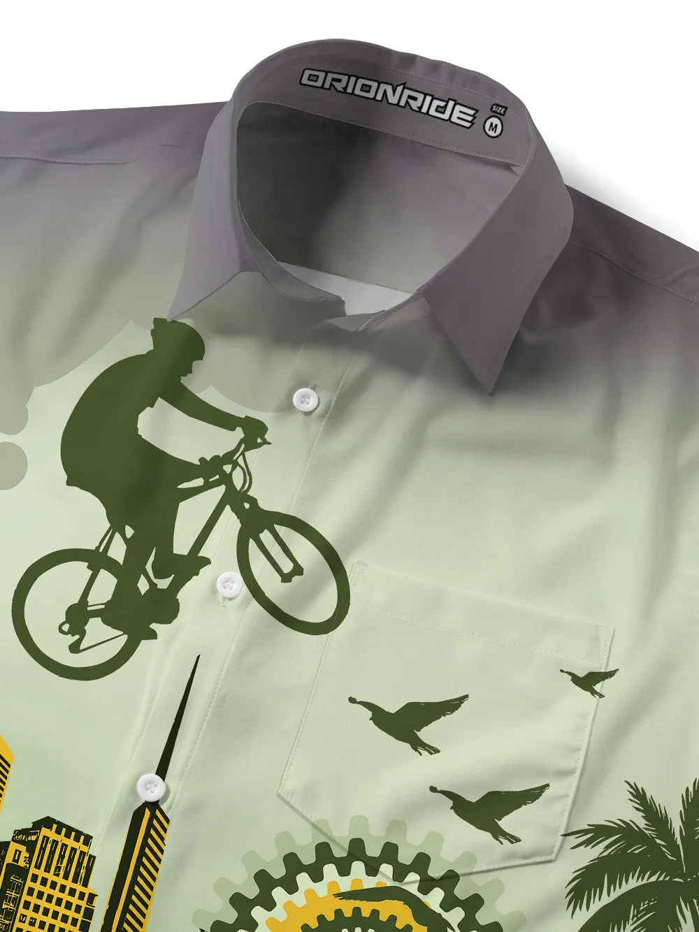 Orionride Flying Over The City Zipper Pockets Ultra Lightweight Short Sleeves Gravel Shirt sold by Orionride product image thumbnail 5