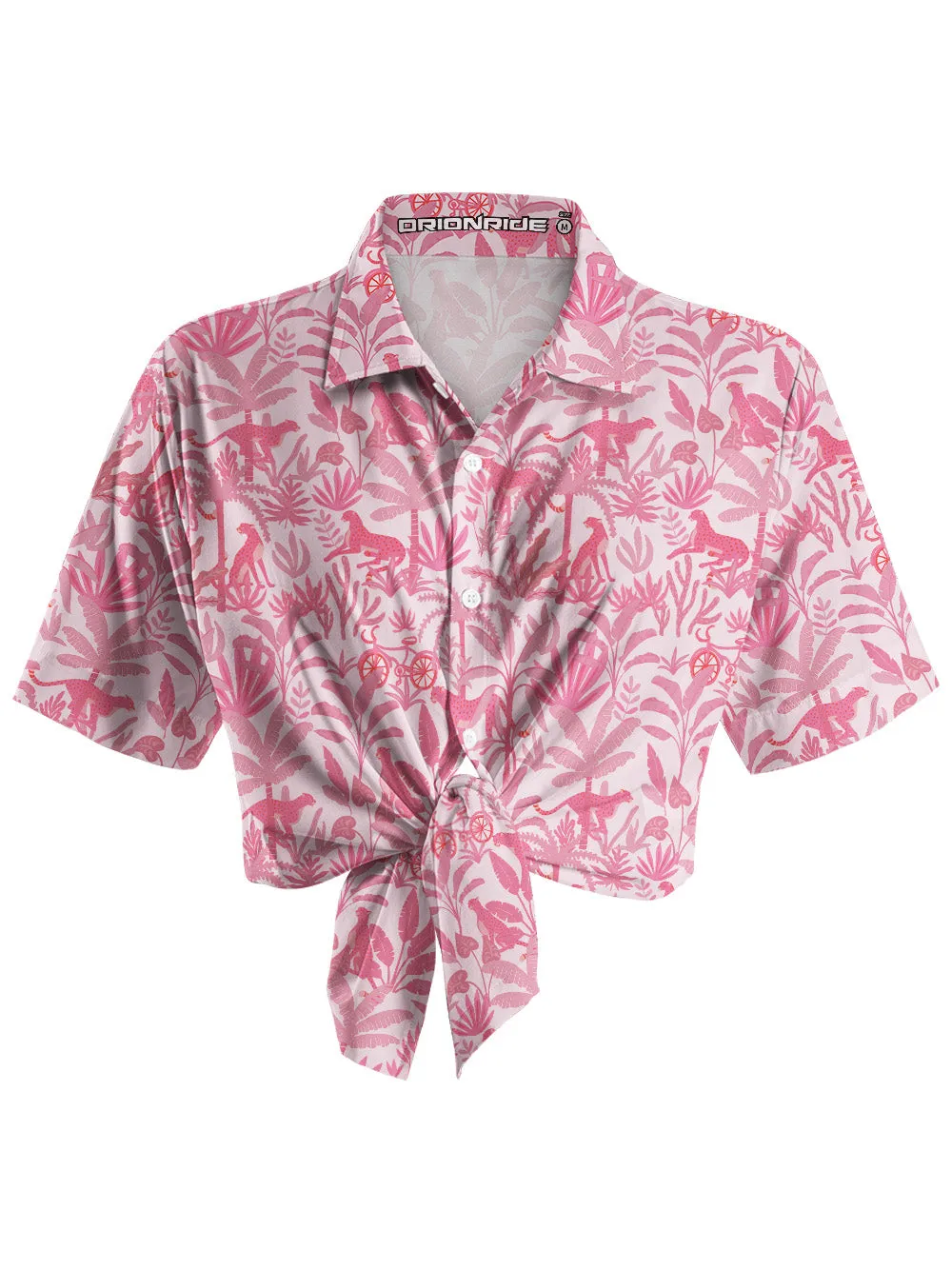 Orionride Jungle Leopard Zipper Pockets Ultra Lightweight Short Sleeves Women's Gravel Shirt sold by Orionride