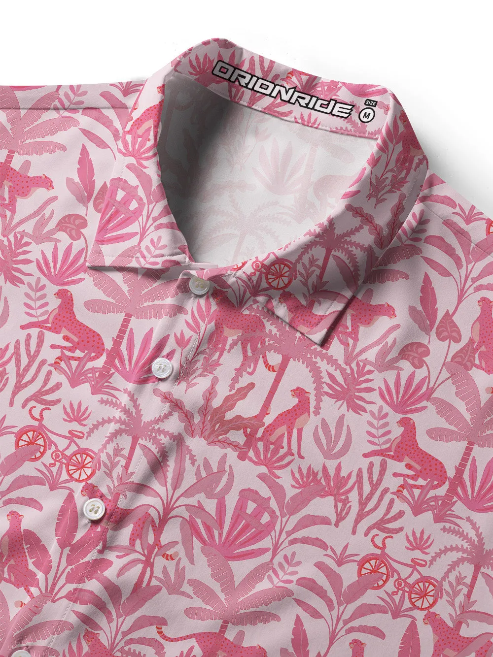 Orionride Jungle Leopard Zipper Pockets Ultra Lightweight Short Sleeves Women's Gravel Shirt sold by Orionride product image thumbnail 3