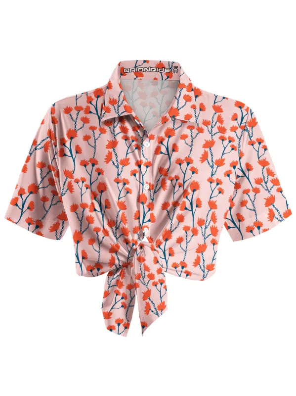 Orionride Flower Chain Zipper Pockets Ultra Lightweight Short Sleeves Women's Gravel Shirt sold by Orionride