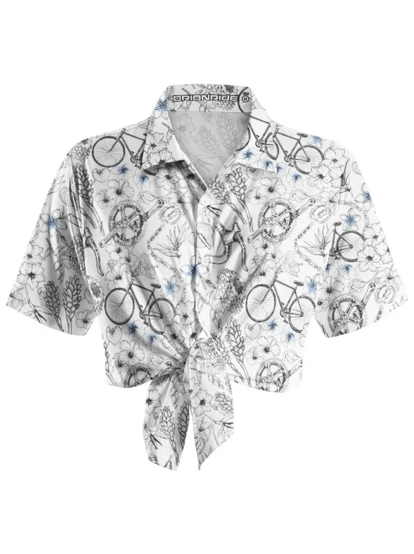 Orionride Plumeria Cycling Zipper Pockets Ultra Lightweight Short Sleeves Women's Gravel Shirt sold by Orionride