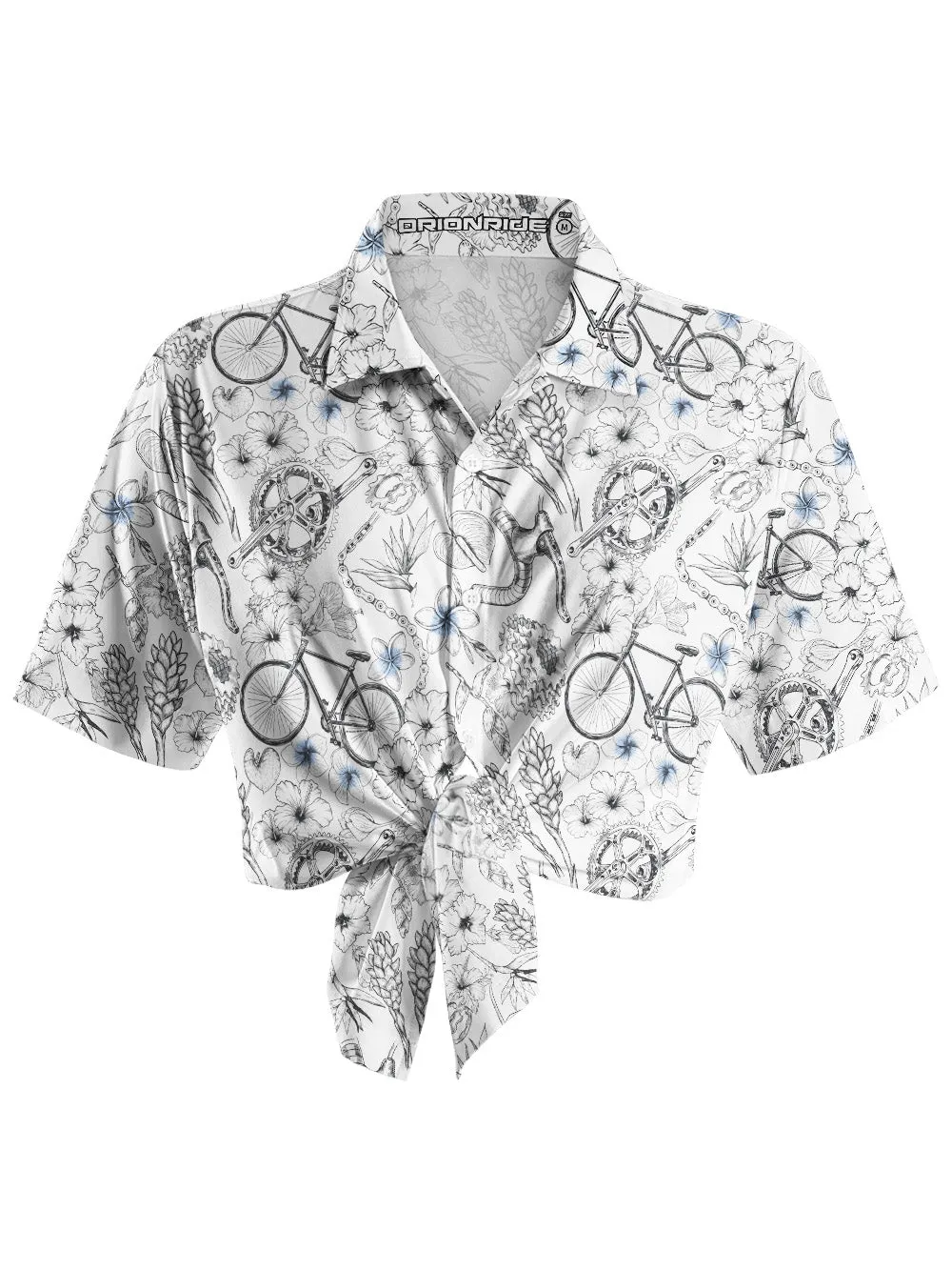 Orionride Plumeria Cycling Zipper Pockets Ultra Lightweight Short Sleeves Women's Gravel Shirt sold by Orionride