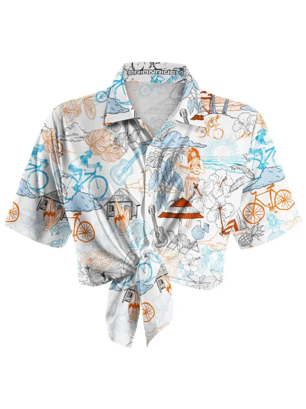 Orionride Hawaiian Style Zipper Pockets Ultra Lightweight Short Sleeves Women's Gravel Shirt sold by Orionride