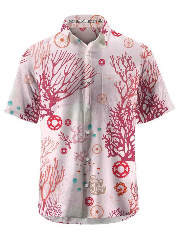 Orionride Pink Coral Zipper Pockets Ultra Lightweight Short Sleeves Gravel Shirt sold by Orionride