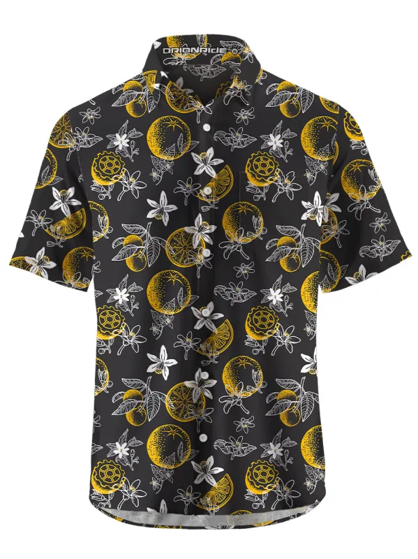 Orionride Fresh Oranges Zipper Pockets Ultra Lightweight Short Sleeves Gravel Shirt sold by Orionride