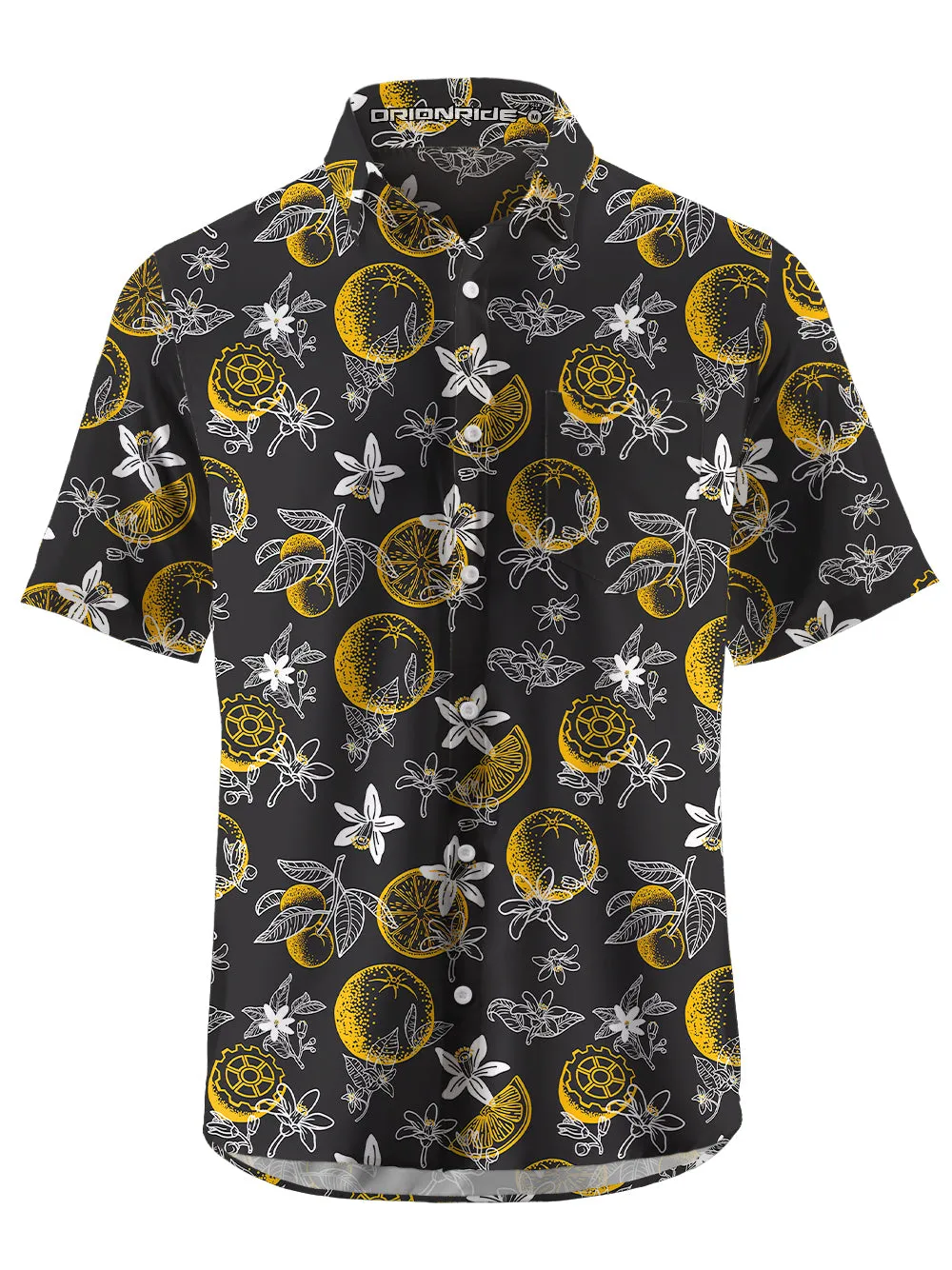 Orionride Fresh Oranges Zipper Pockets Ultra Lightweight Short Sleeves Gravel Shirt sold by Orionride