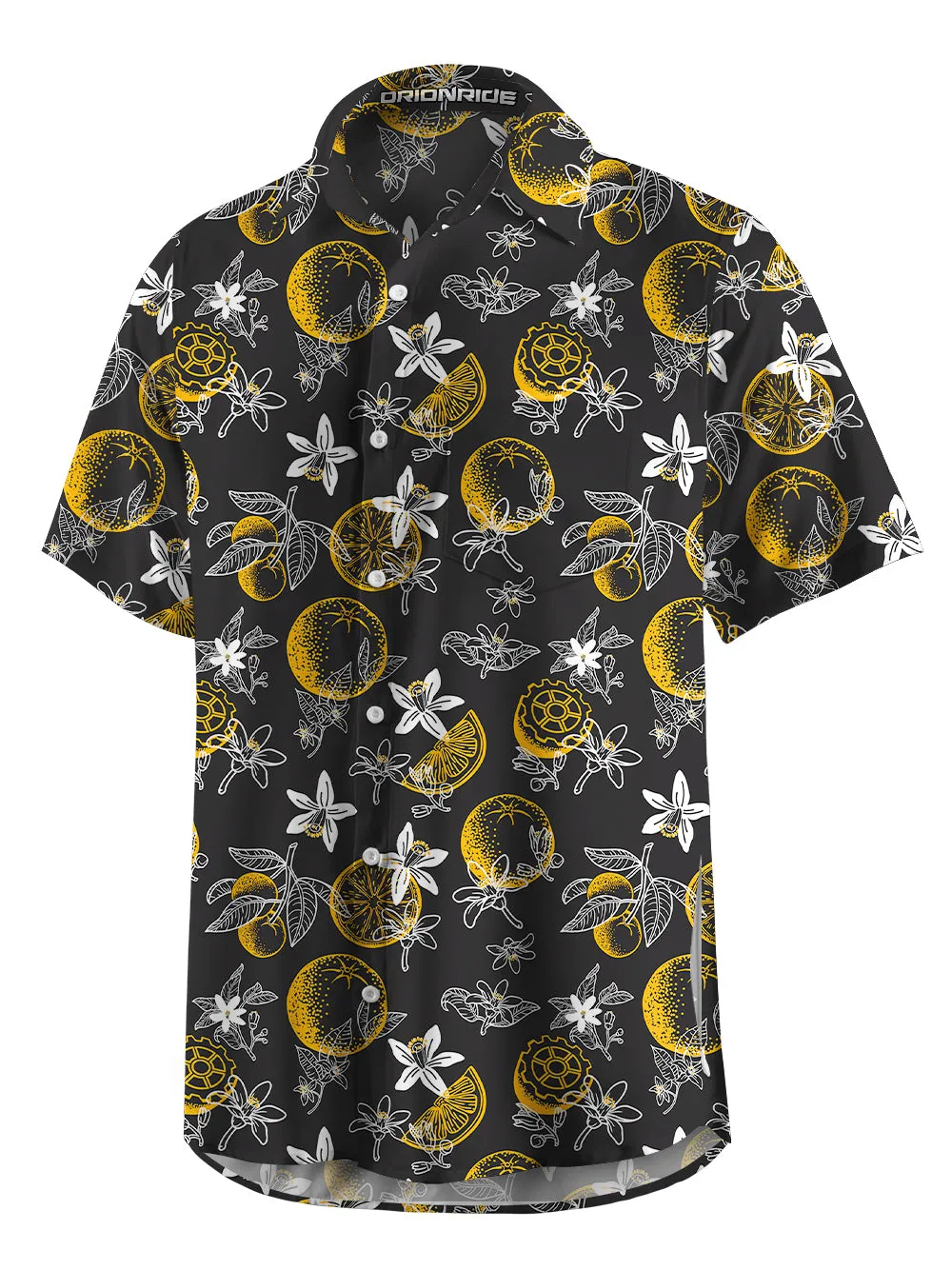 Orionride Fresh Oranges Zipper Pockets Ultra Lightweight Short Sleeves Gravel Shirt sold by Orionride product image thumbnail 2