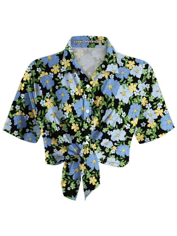 Orionride Tropical Floral Zipper Pockets Ultra Lightweight Short Sleeves Women's Gravel Shirt sold by Orionride
