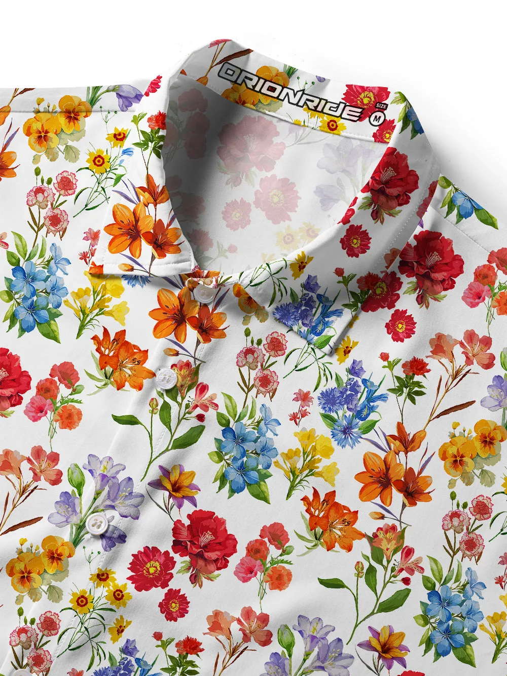 Orionride Sunshine Floral Zipper Pockets Ultra Lightweight Short Sleeves Women's Gravel Shirt sold by Orionride product image thumbnail 3