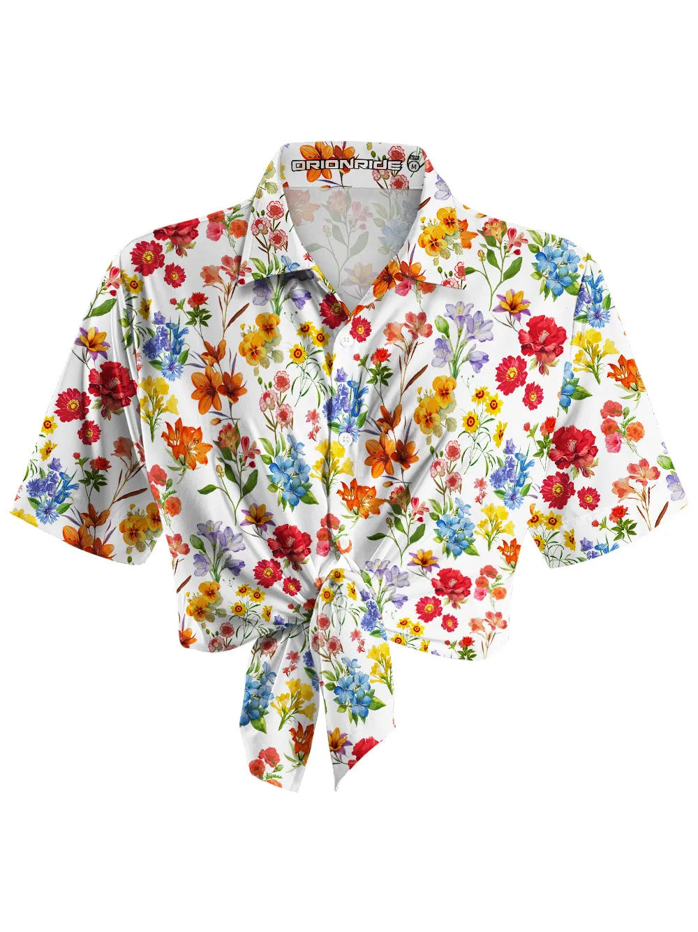 Orionride Sunshine Floral Zipper Pockets Ultra Lightweight Short Sleeves Women's Gravel Shirt sold by Orionride