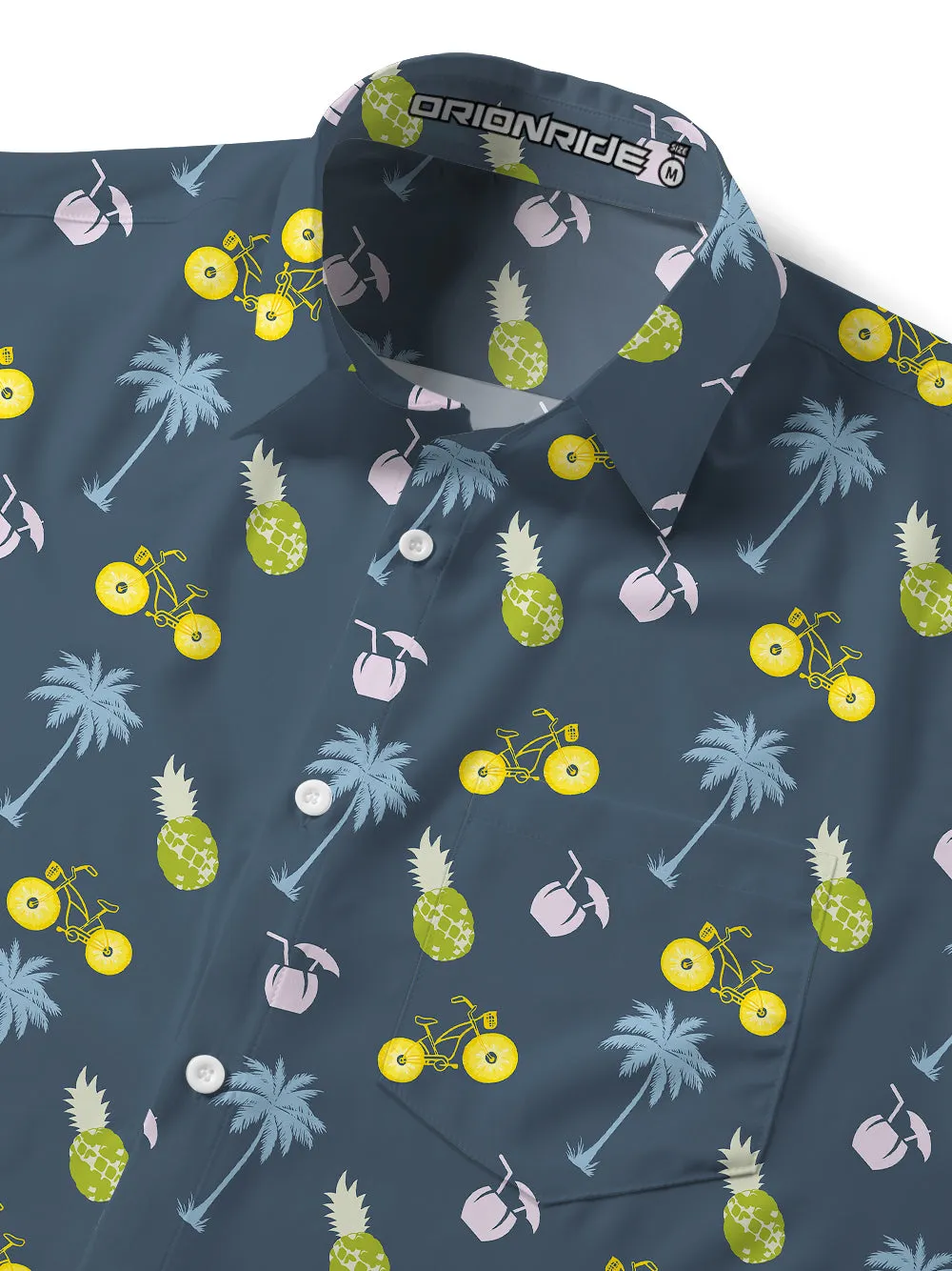 Orionride Tropical Fruits Zipper Pockets Ultra Lightweight Short Sleeves Gravel Shirt sold by Orionride product image thumbnail 4