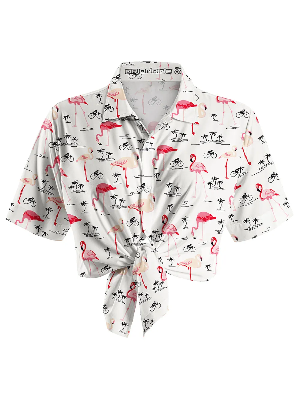 Orionride Pink Flamingo Zipper Pockets Ultra Lightweight Short Sleeves Women's Gravel Shirt sold by Orionride