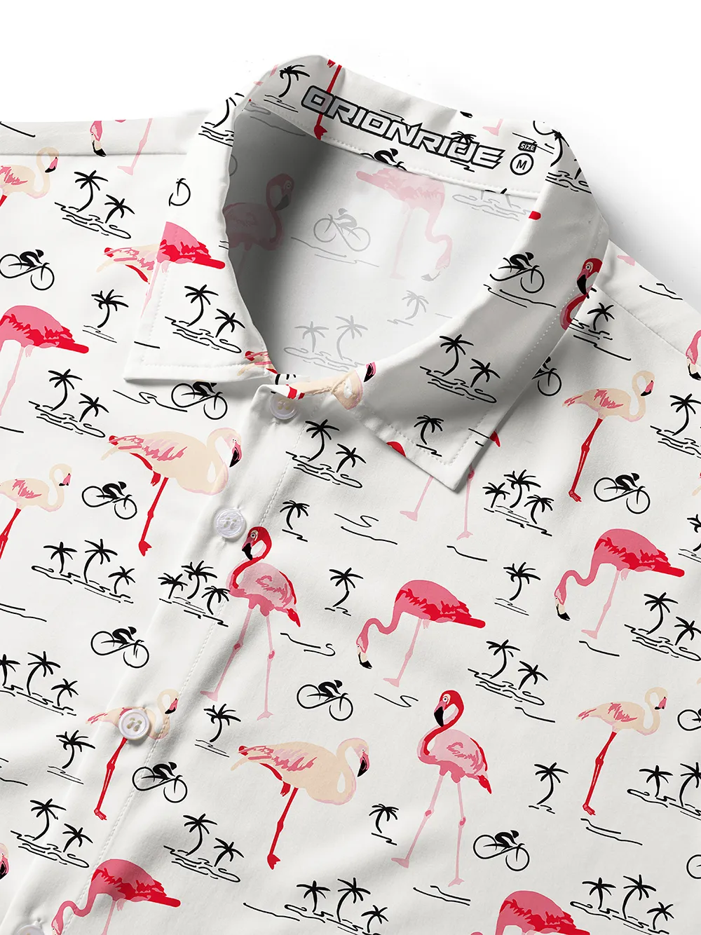 Orionride Pink Flamingo Zipper Pockets Ultra Lightweight Short Sleeves Women's Gravel Shirt sold by Orionride product image thumbnail 3