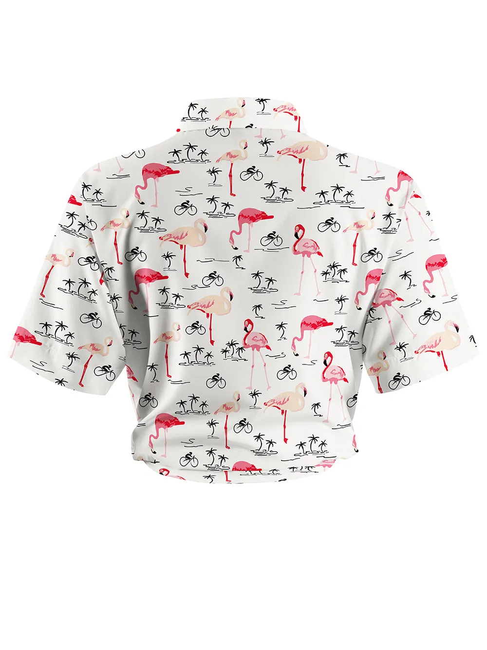 Orionride Pink Flamingo Zipper Pockets Ultra Lightweight Short Sleeves Women's Gravel Shirt sold by Orionride product image thumbnail 2