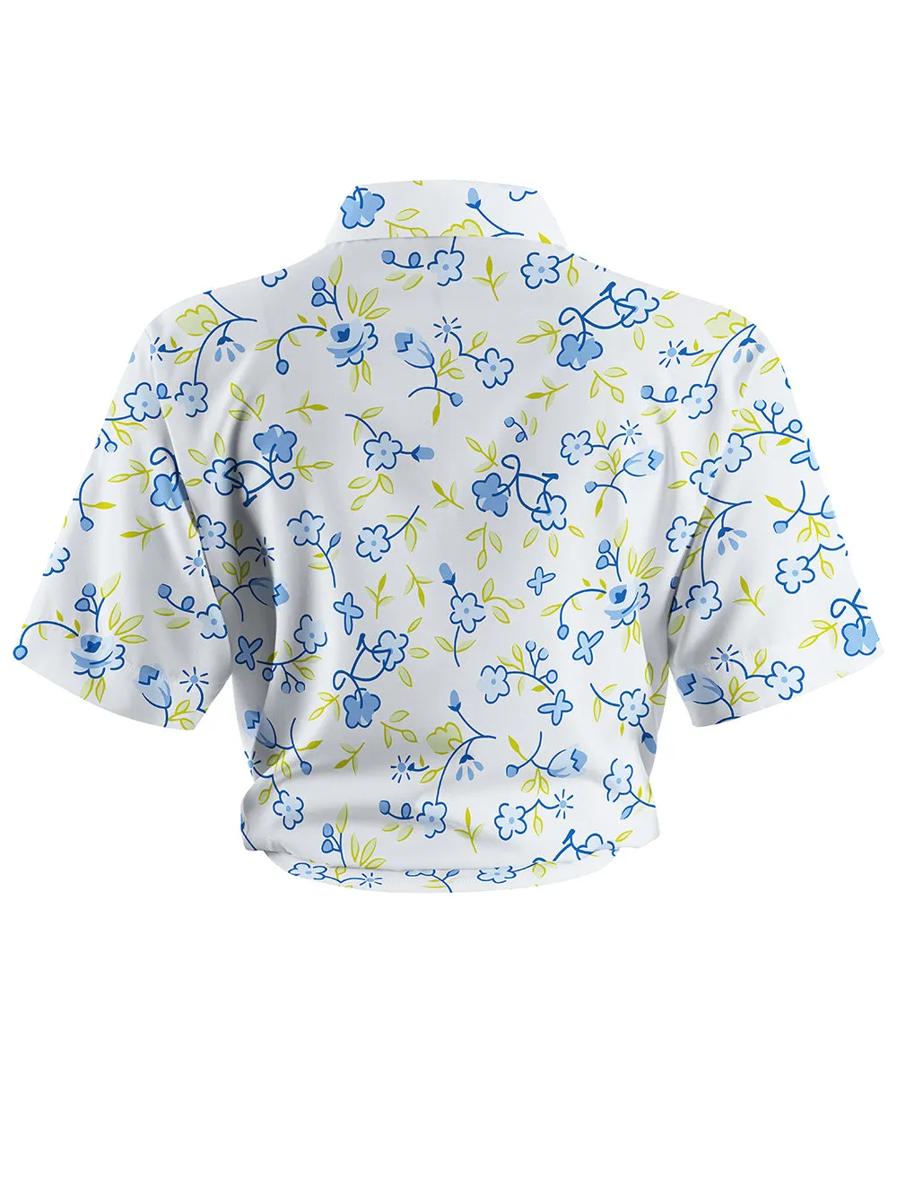 Orionride Blue Flower Bicycle Zipper Pockets Ultra Lightweight Short Sleeves Women's Gravel Shirt sold by Orionride product image thumbnail 2