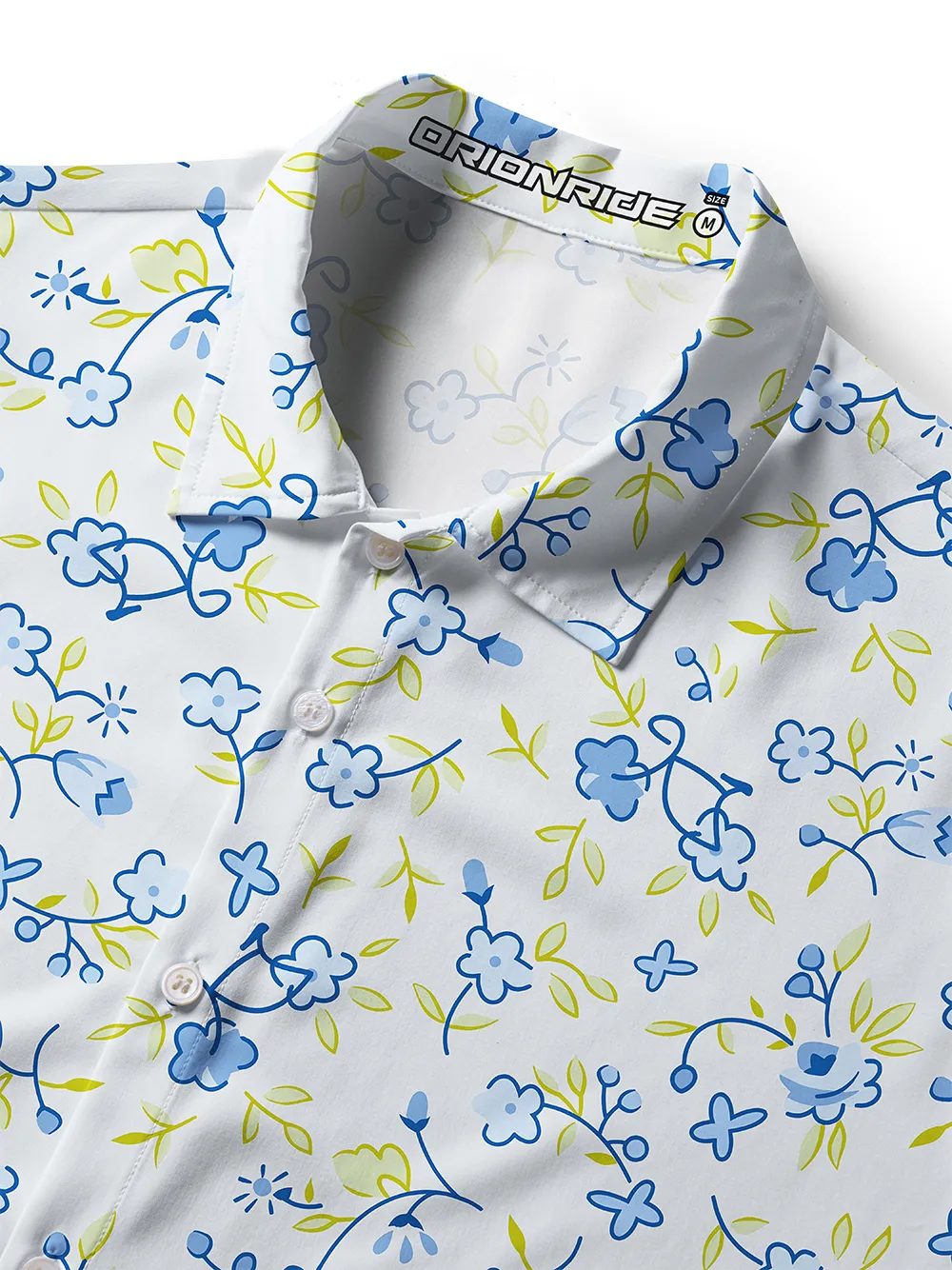 Orionride Blue Flower Bicycle Zipper Pockets Ultra Lightweight Short Sleeves Women's Gravel Shirt sold by Orionride product image thumbnail 3