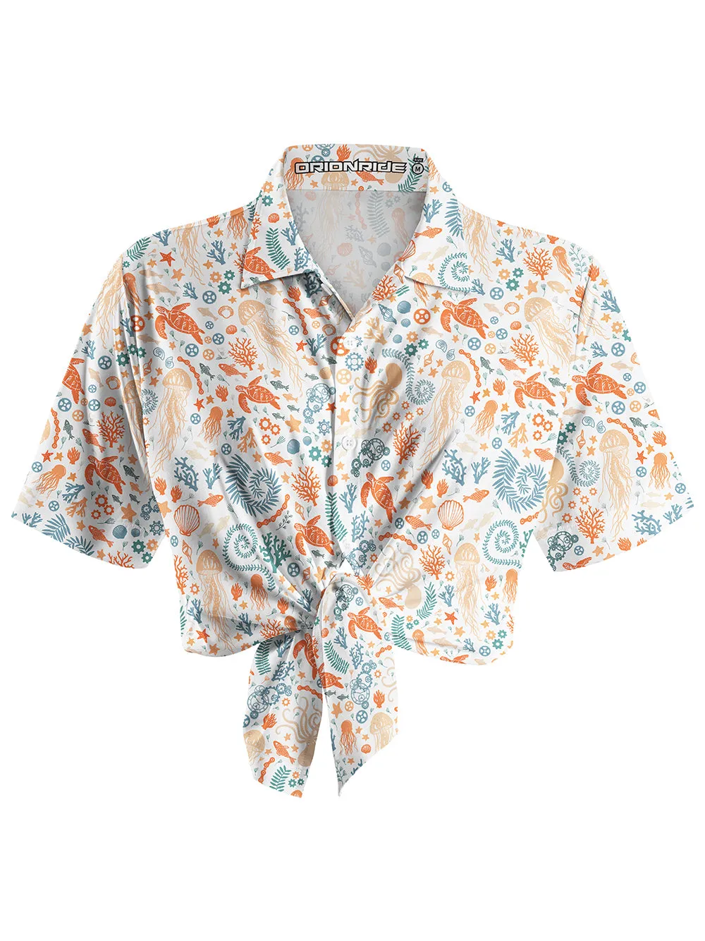 Orionride Ocean Paradise Zipper Pockets Ultra Lightweight Short Sleeves Women's Gravel Shirt sold by Orionride