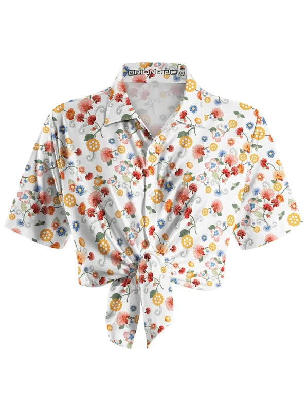Orionride Color Gear Flower Zipper Pockets Ultra Lightweight Short Sleeves Women's Gravel Shirt sold by Orionride