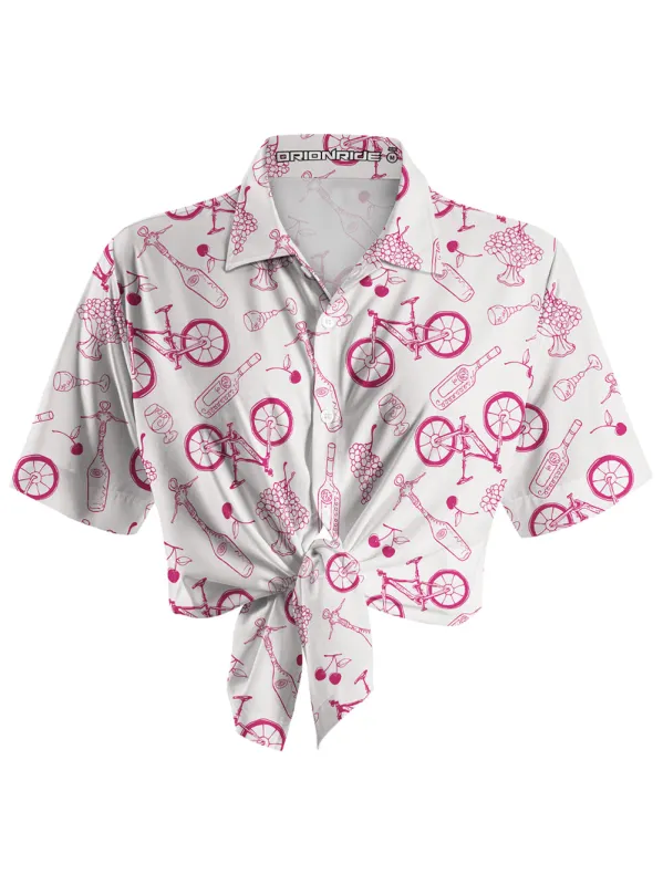 Orionride Fruit And Beer Zipper Pockets Ultra Lightweight Short Sleeves Women's Gravel Shirt sold by Orionride