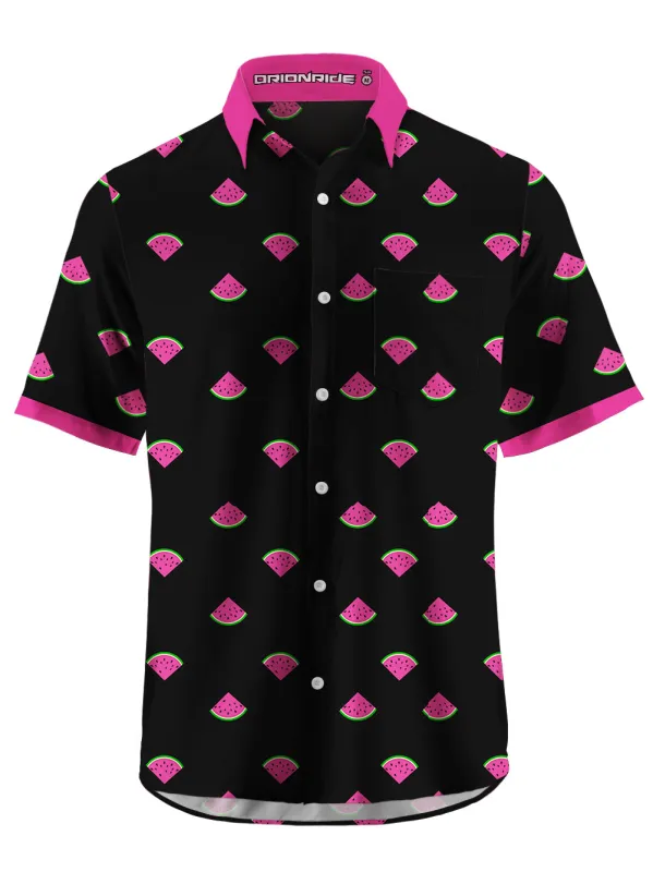 Orionride Juicy Watermelon Zipper Pockets Ultra Lightweight Short Sleeves Gravel Shirt sold by Orionride
