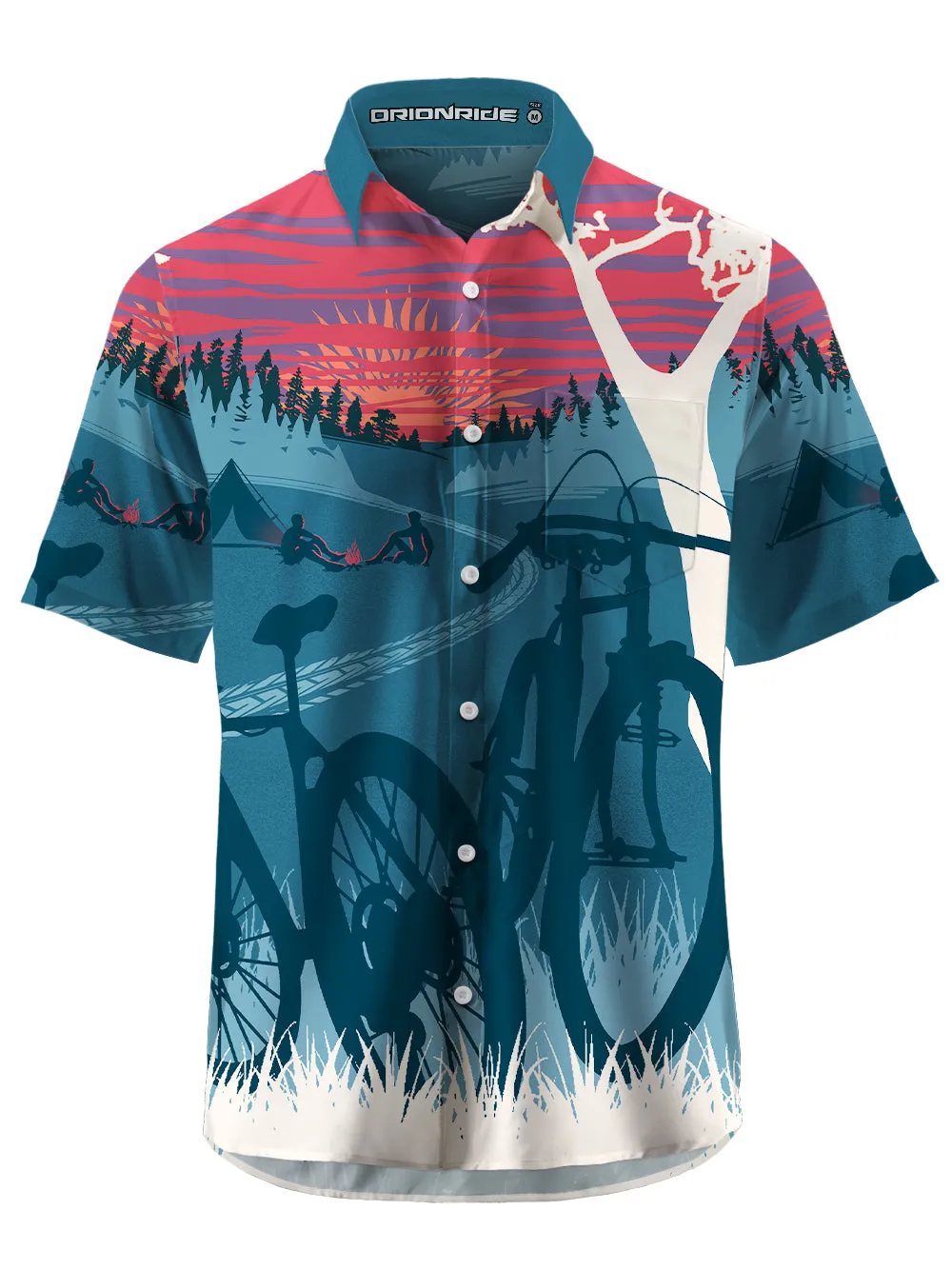 Orionride Sunset Camping Zipper Pockets Ultra Lightweight Short Sleeves Gravel Shirt sold by Orionride product image thumbnail 3