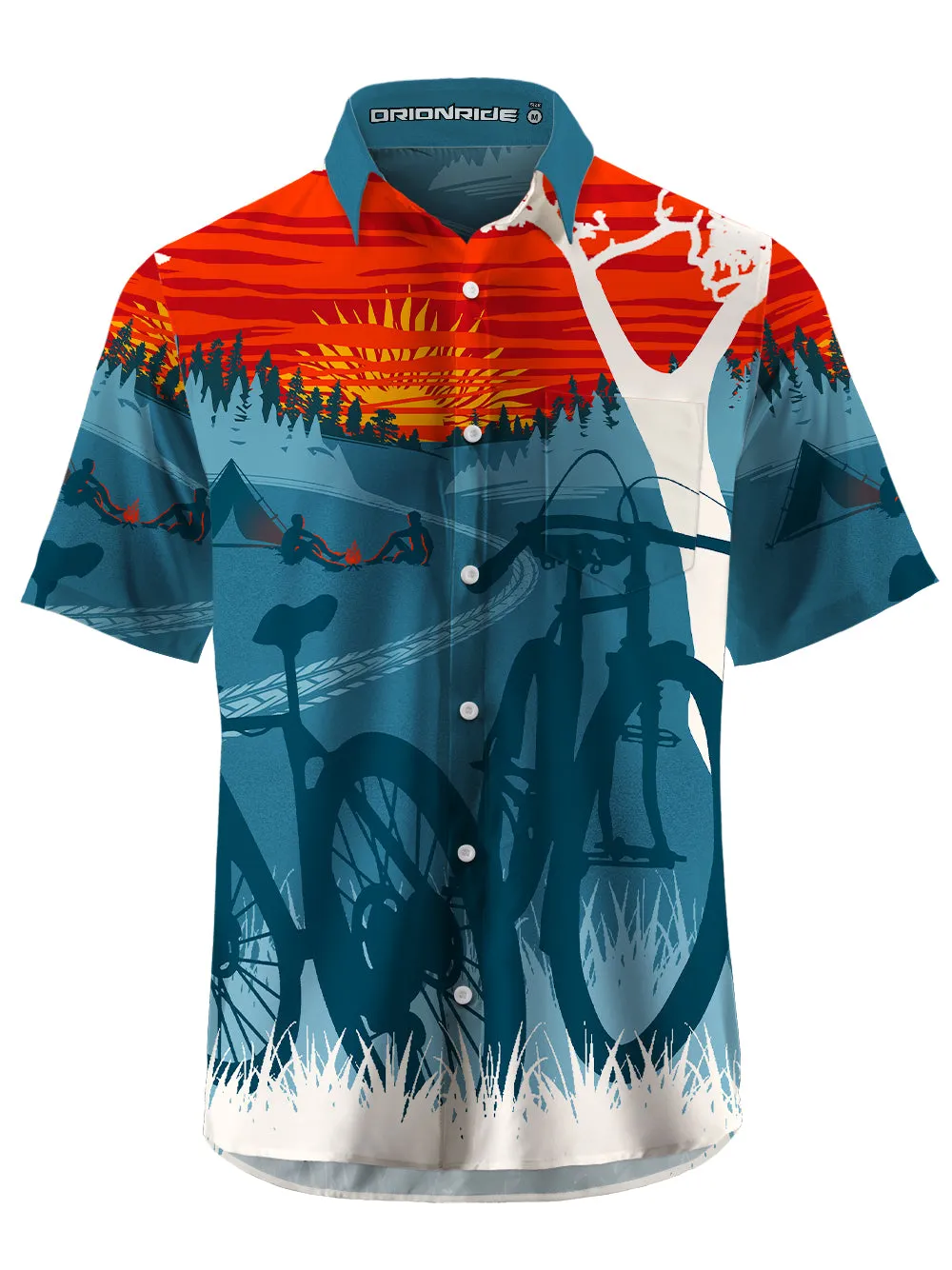 Orionride Sunset Camping Zipper Pockets Ultra Lightweight Short Sleeves Gravel Shirt sold by Orionride product image thumbnail 2