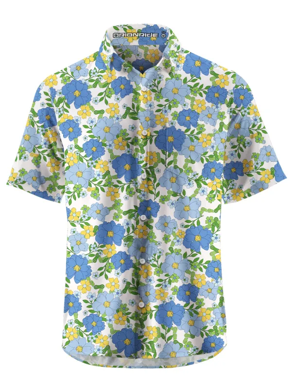 Orionride Tropical Floral Chain Zipper Pockets Ultra Lightweight Short Sleeves Gravel Shirt sold by Orionride
