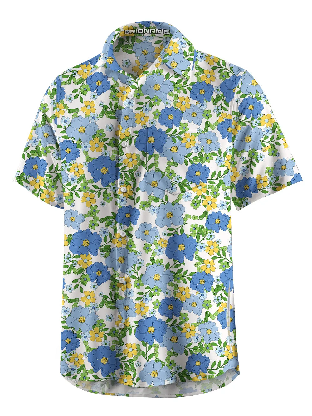 Orionride Tropical Floral Chain Zipper Pockets Ultra Lightweight Short Sleeves Gravel Shirt sold by Orionride product image thumbnail 5