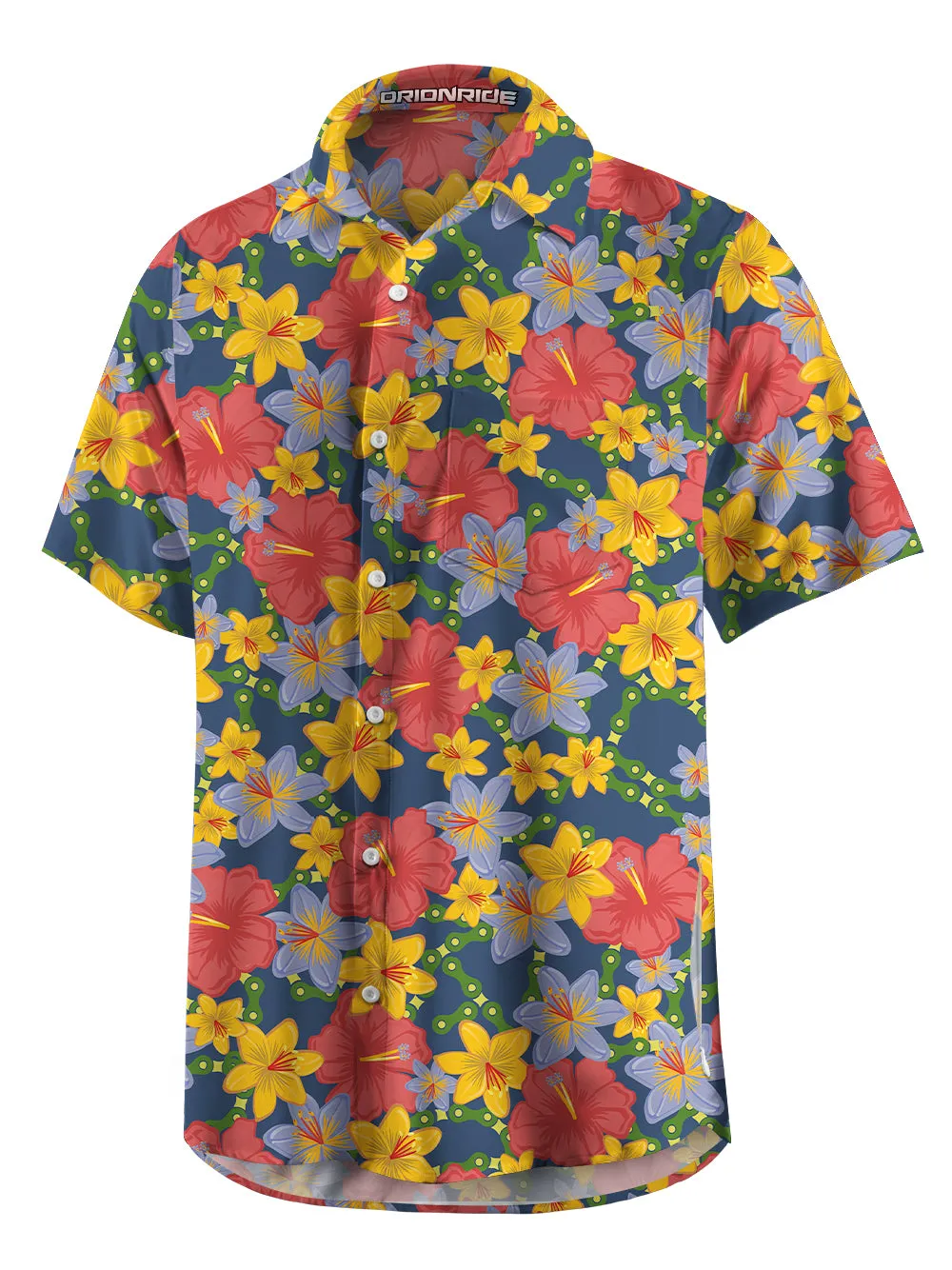 Orionride Hibiscus Chain Zipper Pockets Ultra Lightweight Short Sleeves Gravel Shirt sold by Orionride product image thumbnail 4