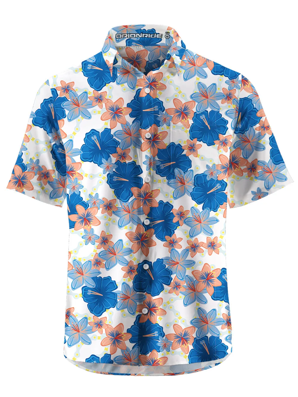 Orionride Hibiscus Chain Zipper Pockets Ultra Lightweight Short Sleeves Gravel Shirt sold by Orionride product image thumbnail 2