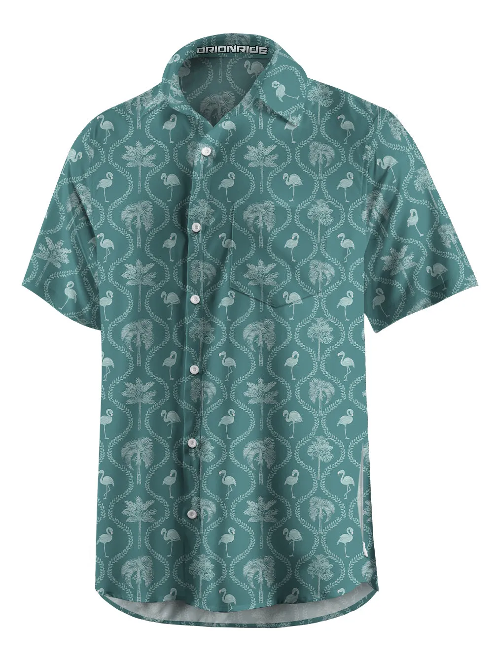 Orionride Passionate Flamingo Zipper Pockets Ultra Lightweight Short Sleeves Gravel Shirt sold by Orionride product image thumbnail 4