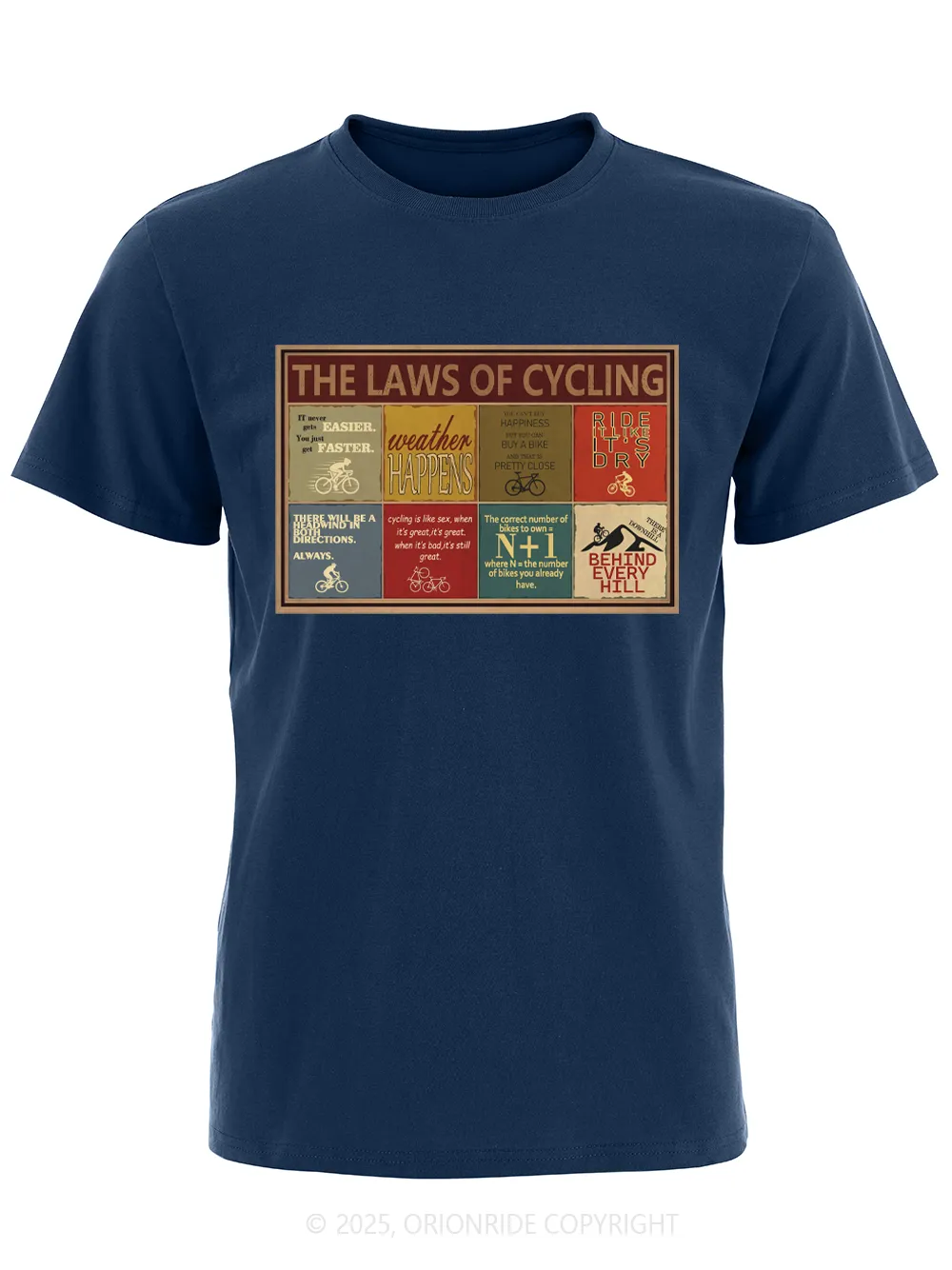 Orionride The Laws Of Cycling Short Sleeves Bike T-Shirt sold by Orionride product image thumbnail 2