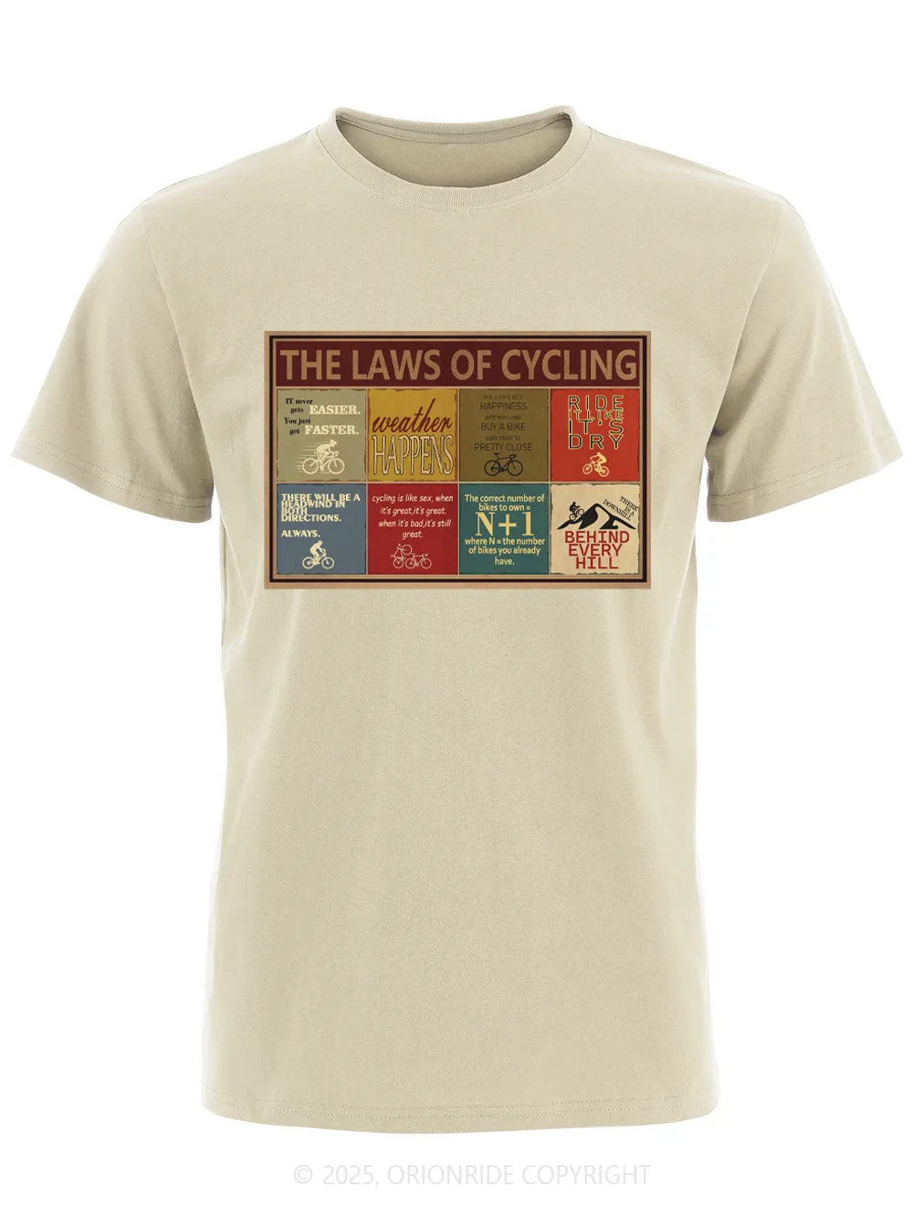 Orionride The Laws Of Cycling Short Sleeves Bike T-Shirt sold by Orionride product image thumbnail 3