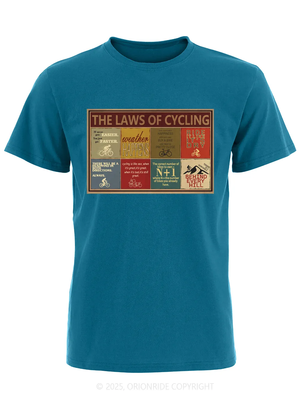Orionride The Laws Of Cycling Short Sleeves Bike T-Shirt sold by Orionride product image thumbnail 5