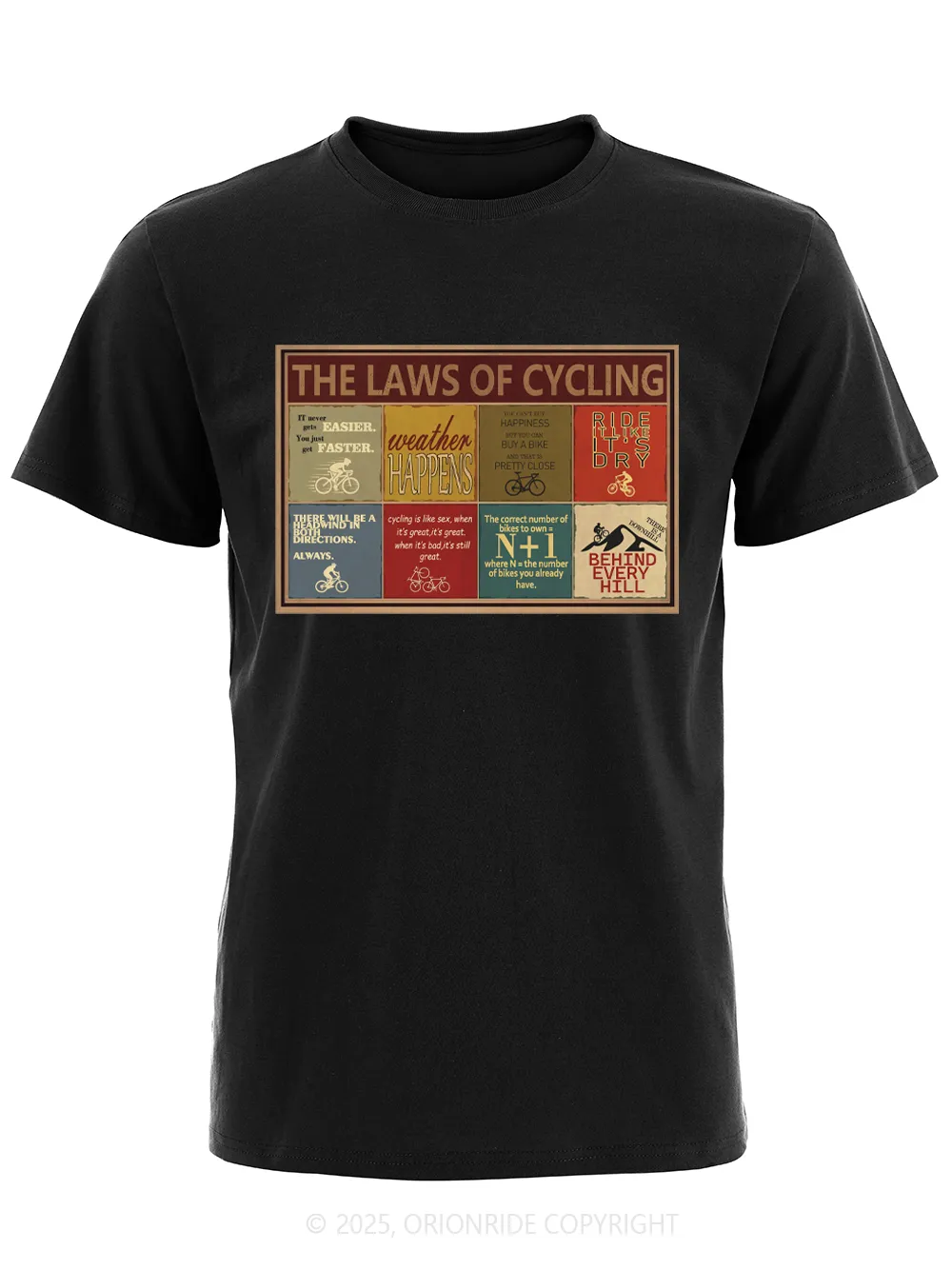 Orionride The Laws Of Cycling Short Sleeves Bike T-Shirt sold by Orionride product image thumbnail 4