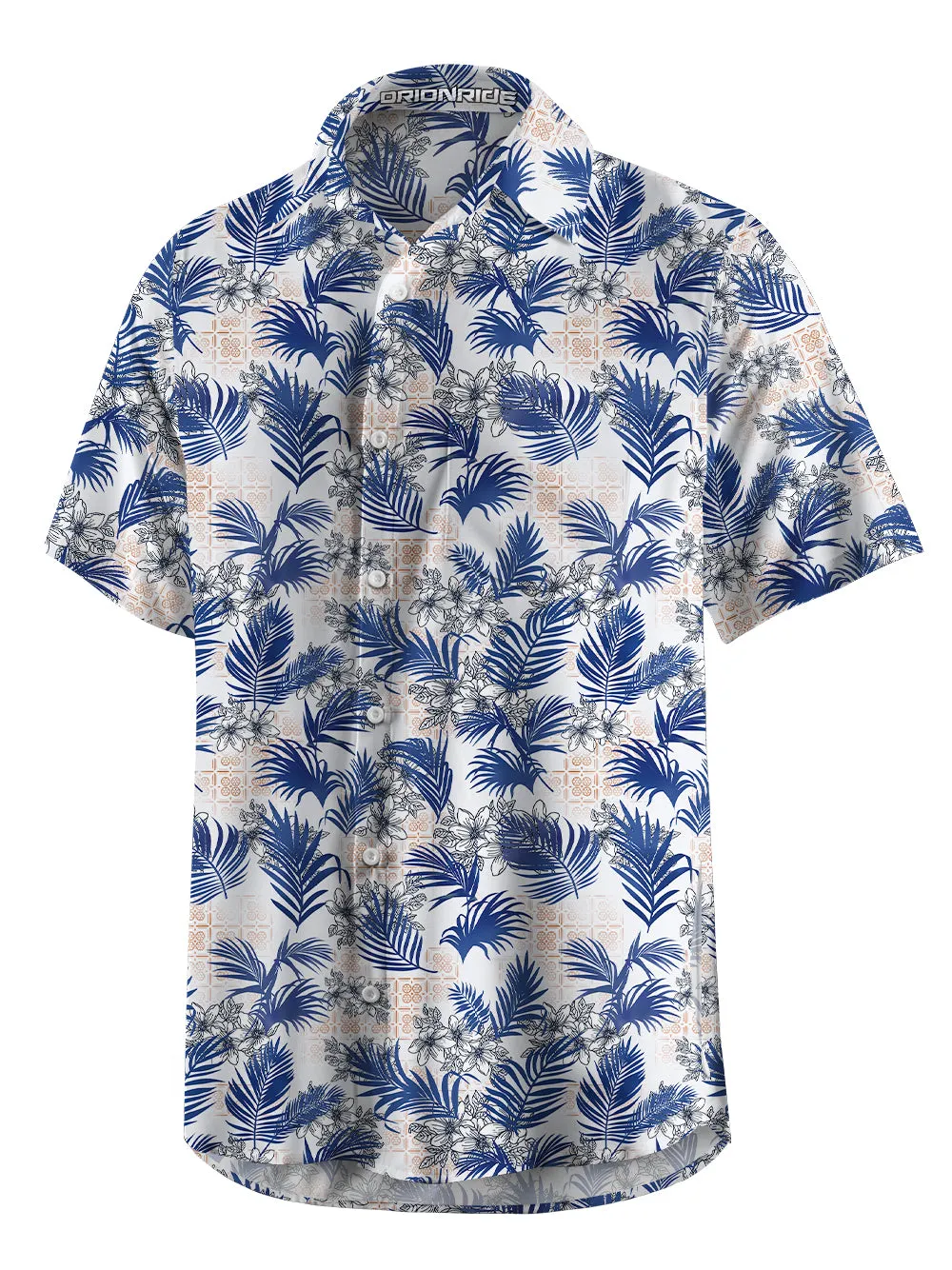 Orionride Blue Leaves Zipper Pockets Ultra Lightweight Short Sleeves Gravel Shirt sold by Orionride product image thumbnail 2