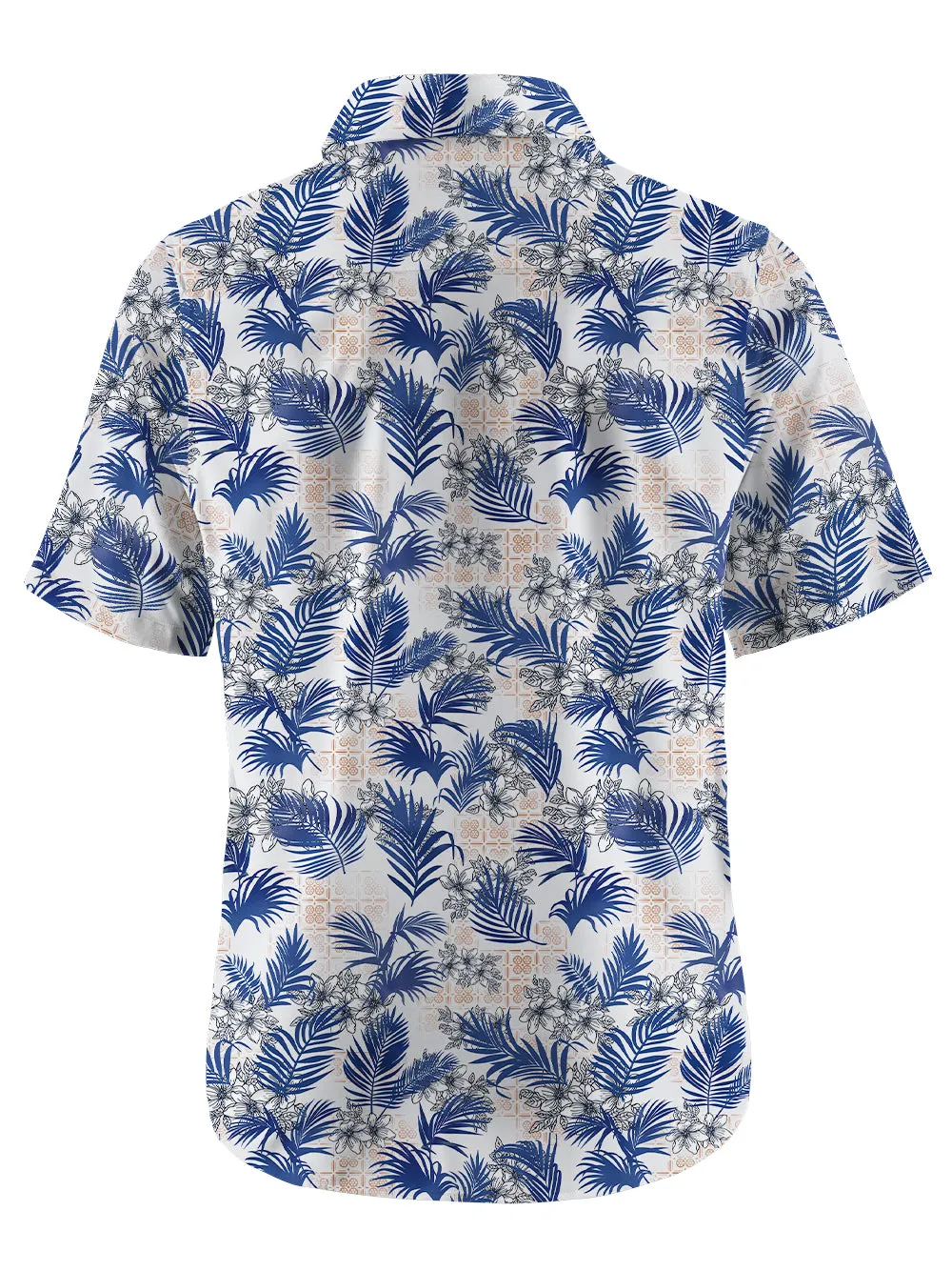 Orionride Blue Leaves Zipper Pockets Ultra Lightweight Short Sleeves Gravel Shirt sold by Orionride product image thumbnail 3