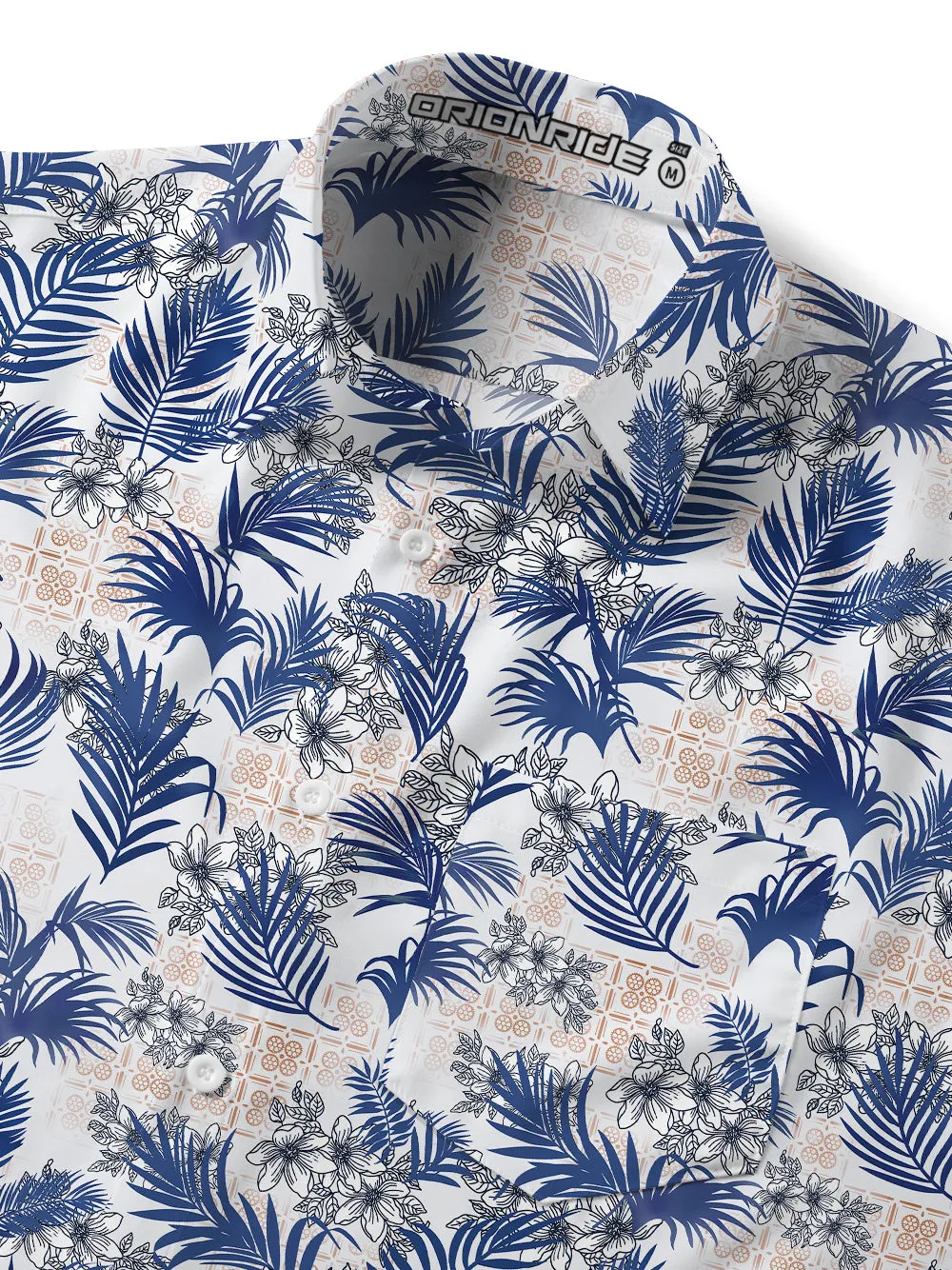 Orionride Blue Leaves Zipper Pockets Ultra Lightweight Short Sleeves Gravel Shirt sold by Orionride product image thumbnail 4