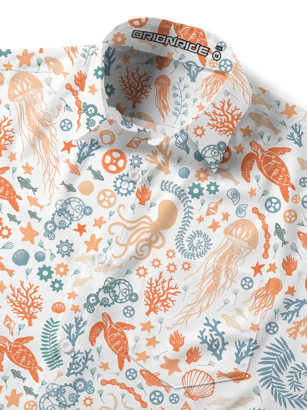 Orionride Ocean Paradise Zipper Pockets Ultra Lightweight Short Sleeves Gravel Shirt sold by Orionride product image thumbnail 5