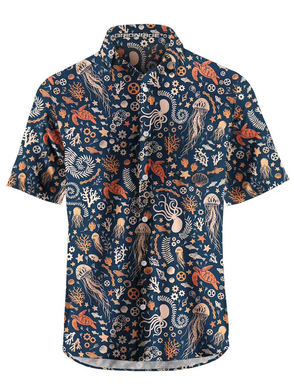 Orionride Ocean Paradise Zipper Pockets Ultra Lightweight Short Sleeves Gravel Shirt sold by Orionride product image thumbnail 2