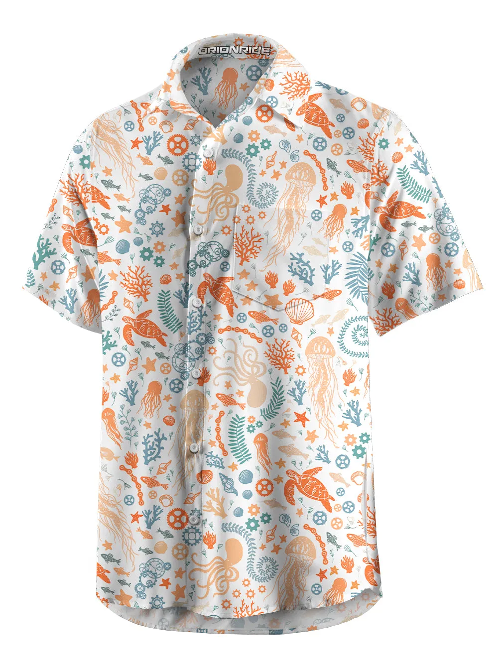 Orionride Ocean Paradise Zipper Pockets Ultra Lightweight Short Sleeves Gravel Shirt sold by Orionride product image thumbnail 3