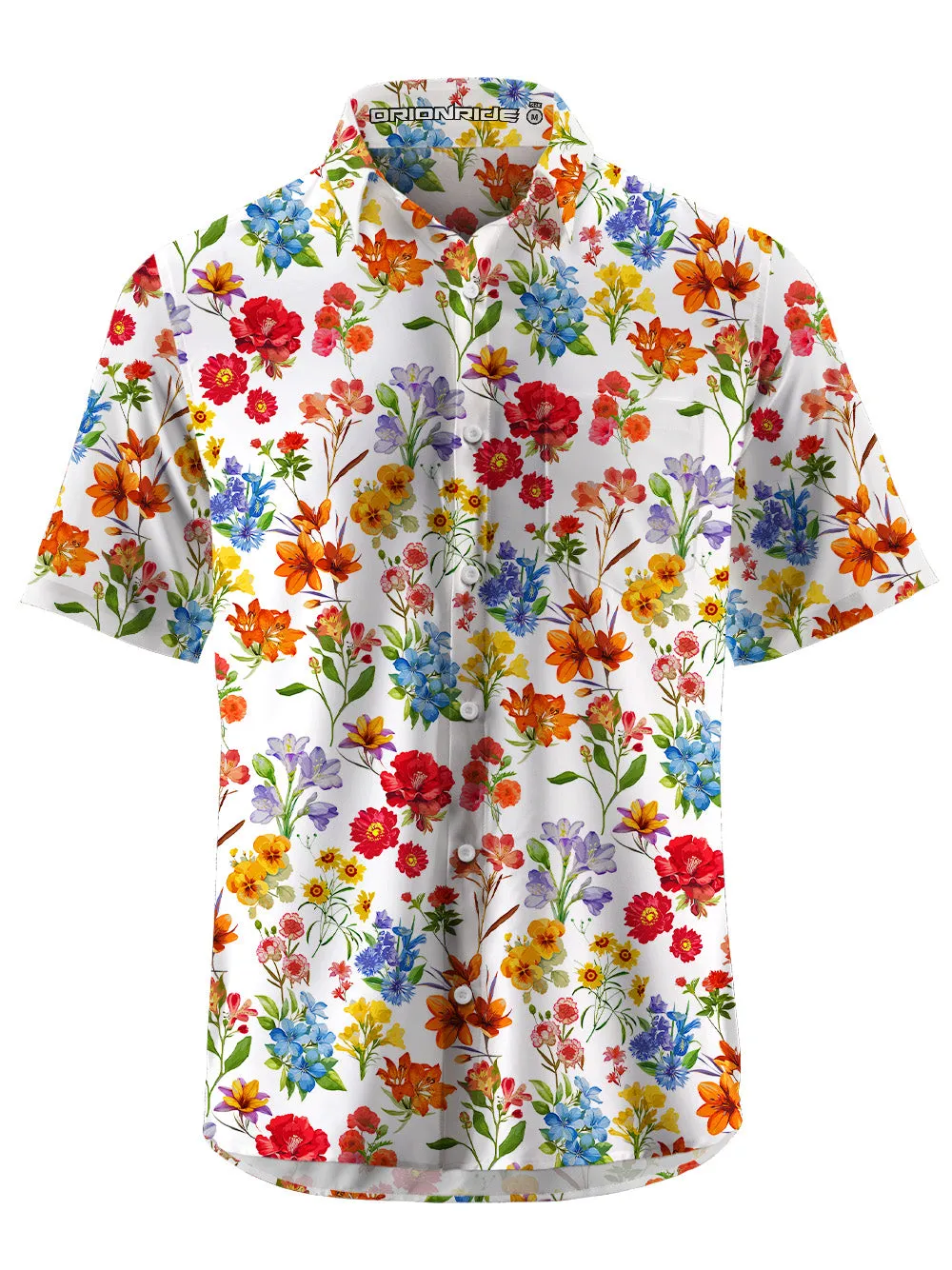 Orionride Sunshine Floral Zipper Pockets Ultra Lightweight Short Sleeves Gravel Shirt sold by Orionride
