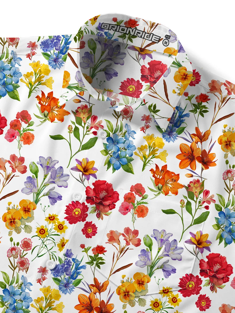 Orionride Sunshine Floral Zipper Pockets Ultra Lightweight Short Sleeves Gravel Shirt sold by Orionride product image thumbnail 4