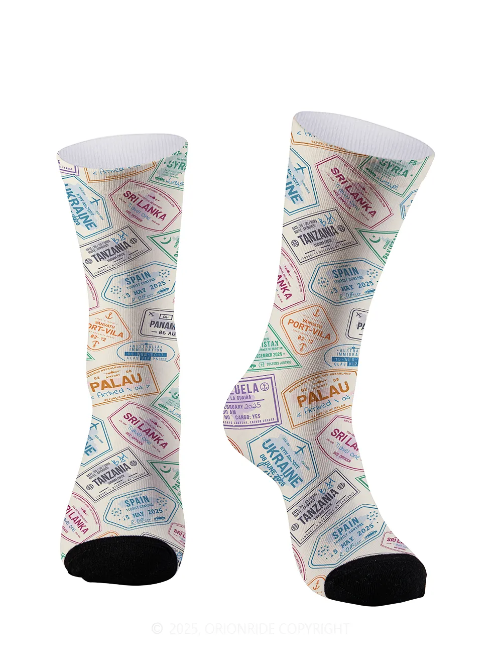 Orionride Colorful Passport Cycling Socks sold by Orionride product image thumbnail 2