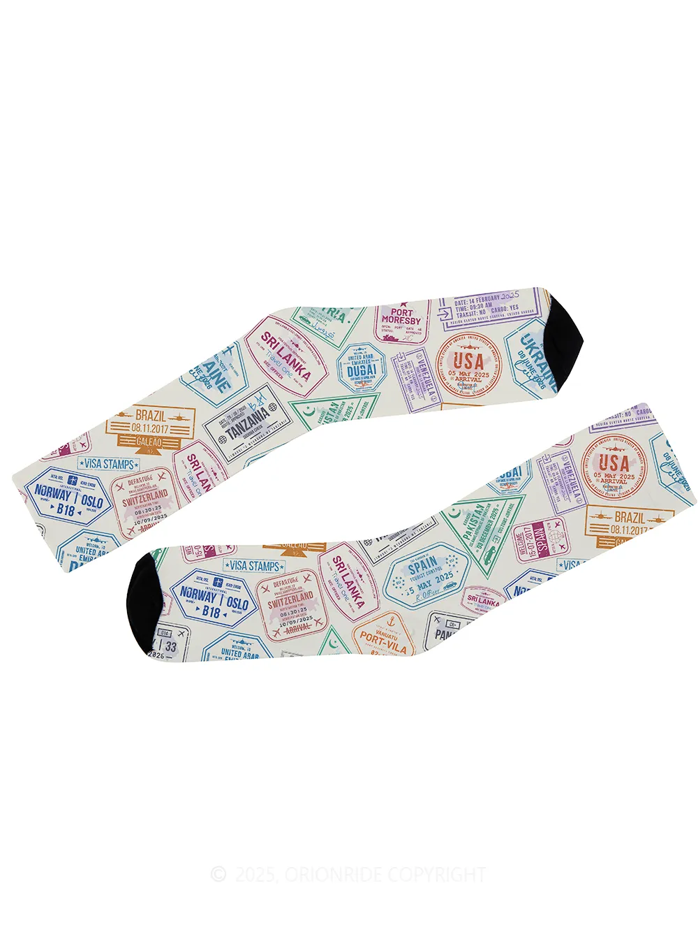 Orionride Colorful Passport Cycling Socks sold by Orionride product image thumbnail 3