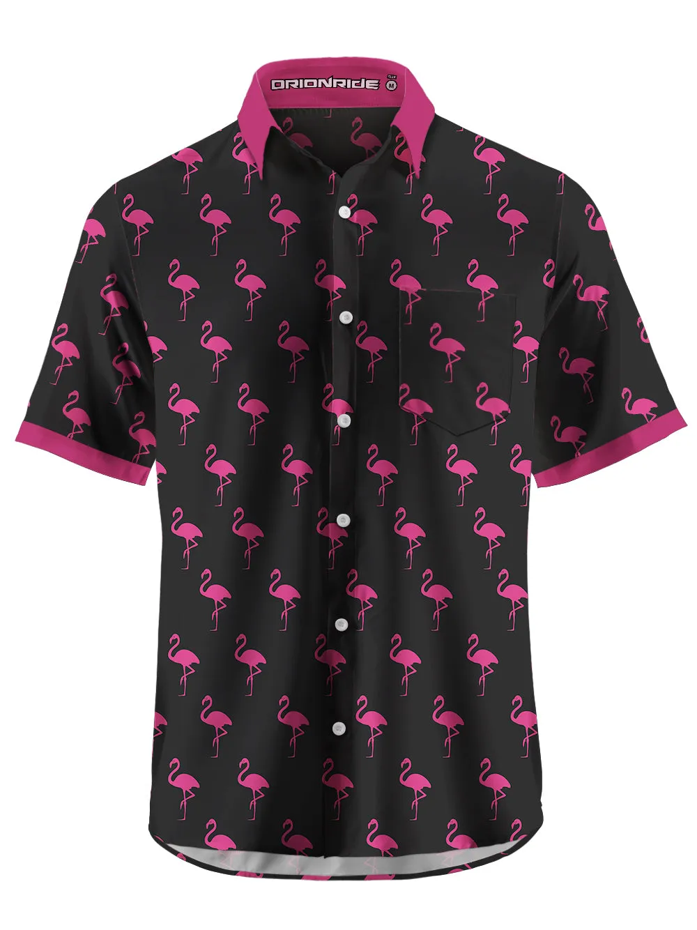 Orionride Flamingo Zipper Pockets Ultra Lightweight Short Sleeves Gravel Shirt sold by Orionride