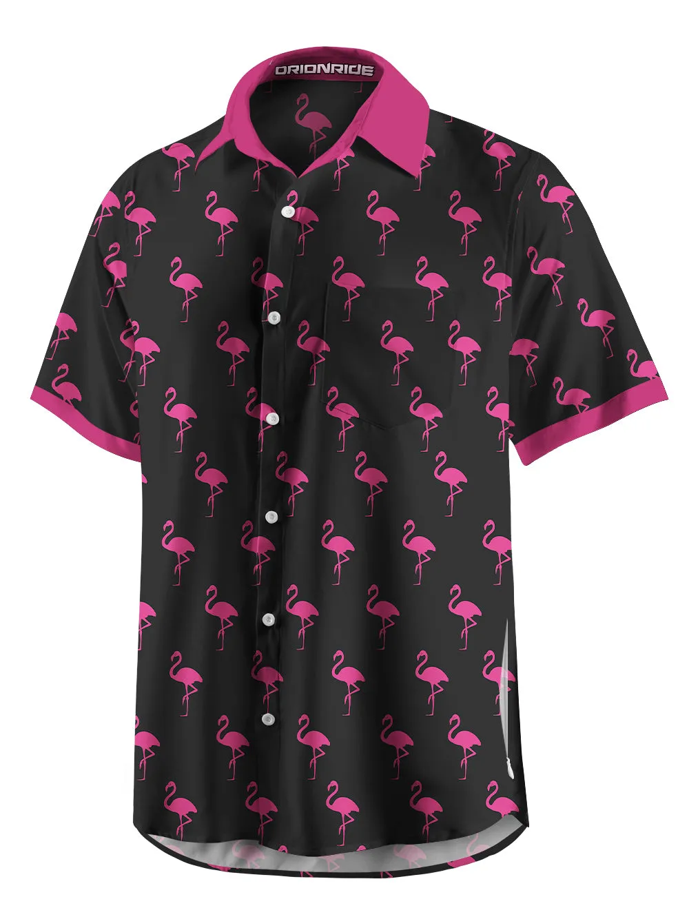 Orionride Flamingo Zipper Pockets Ultra Lightweight Short Sleeves Gravel Shirt sold by Orionride product image thumbnail 2