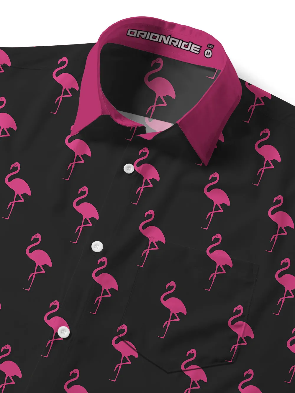Orionride Flamingo Zipper Pockets Ultra Lightweight Short Sleeves Gravel Shirt sold by Orionride product image thumbnail 4