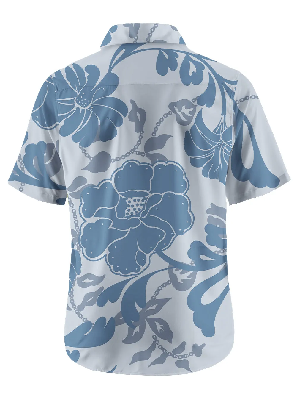 Orionride Blue Floral Zipper Pockets Ultra Lightweight Short Sleeves Gravel Shirt sold by Orionride product image thumbnail 4